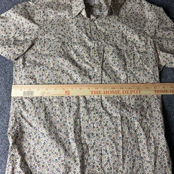 J.Crew Liberty Art Fabric Speckle Flower Floral Slim Short Sleeve Button Shirt - Picture 6 of 7